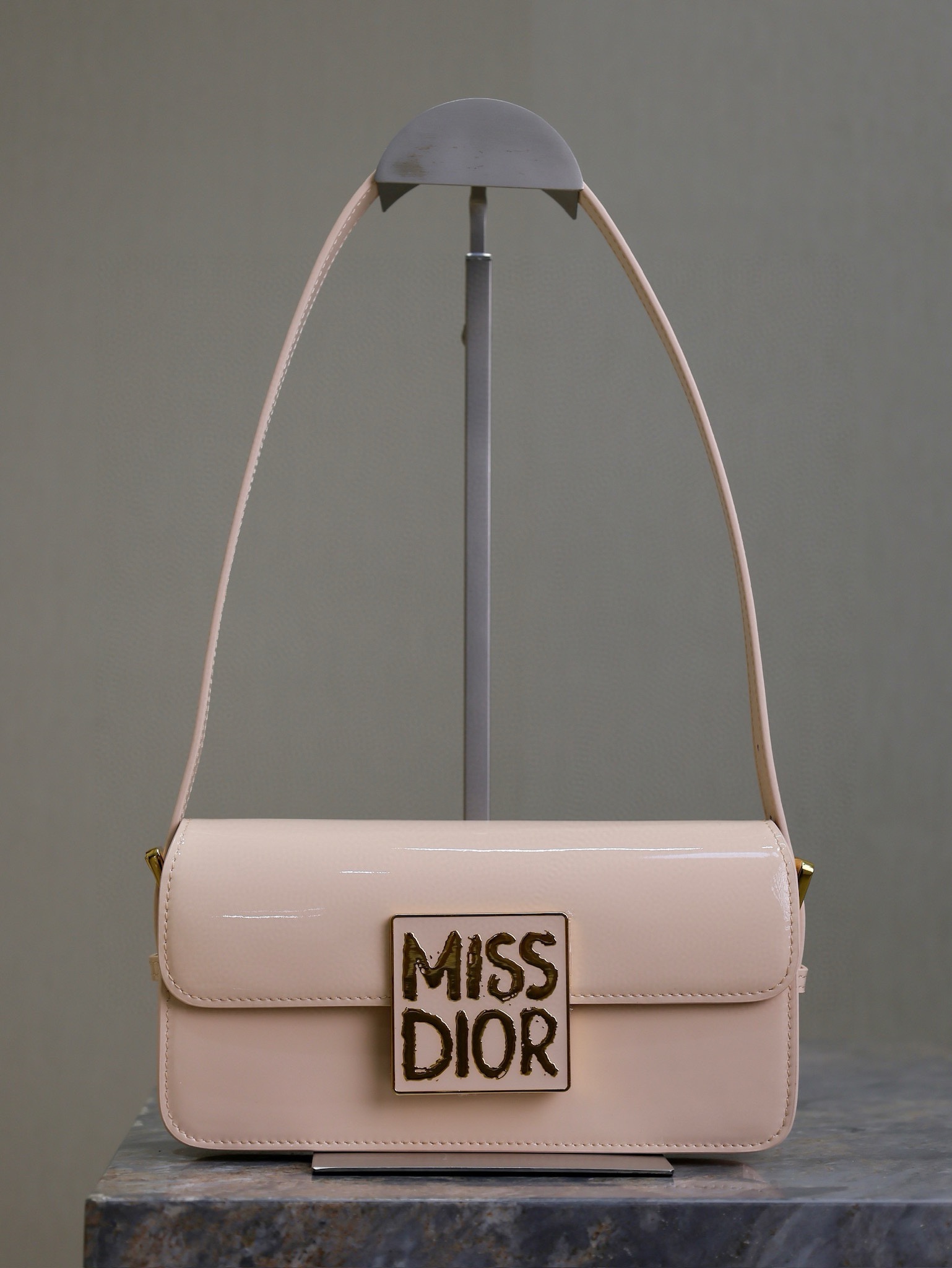 Miss Dior Flap Bag Pink Patent Calfskin